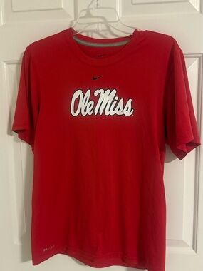 Ole Miss Rebels Dri Fit Nike Shirt Red Small